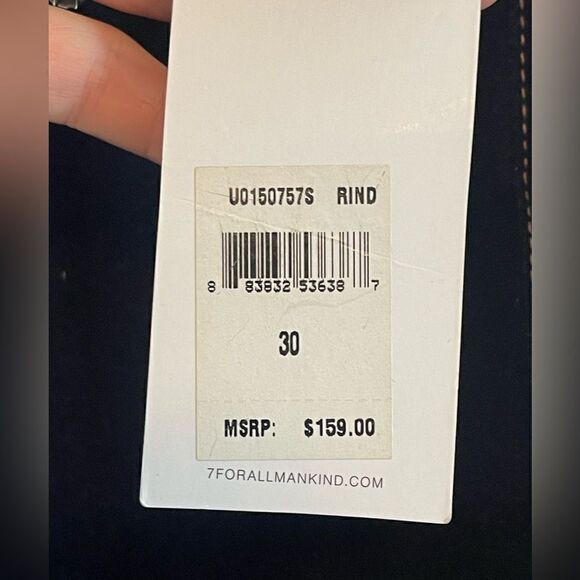 7 For All Mankind mid rise The Skinny in dark blue wash NWT. 30 - Picture 9 of 9